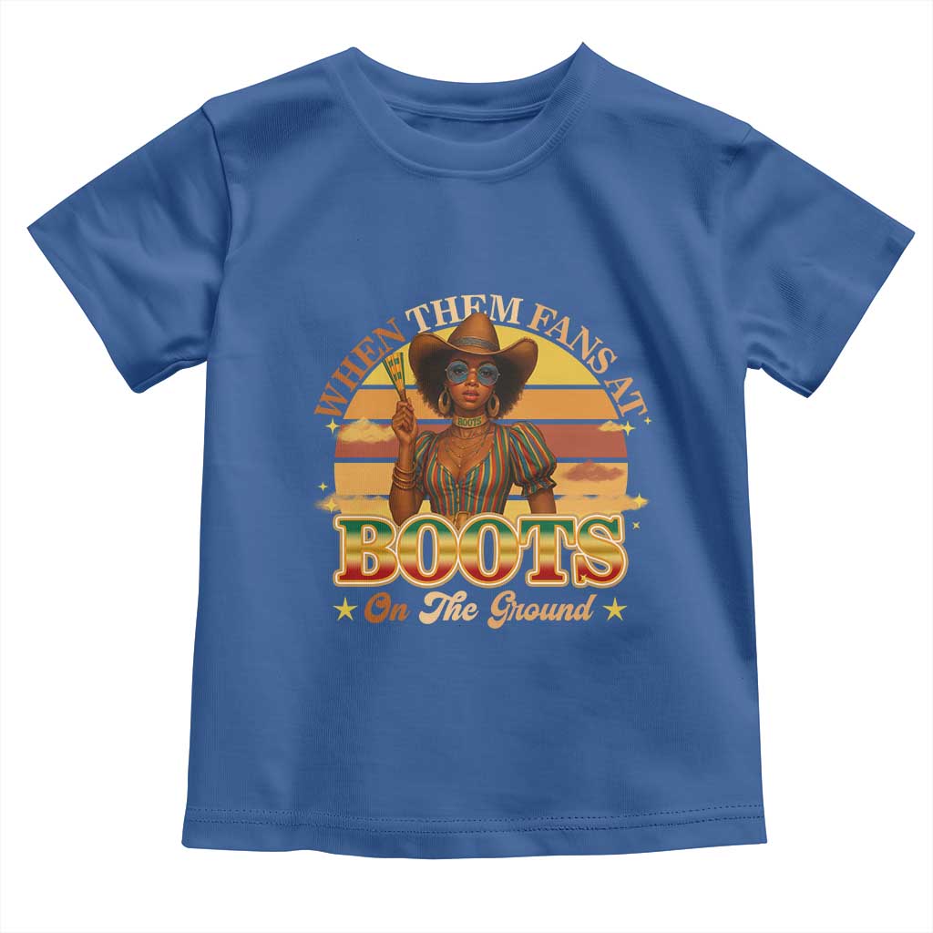 Black Cowgirl Rodeo Toddler T Shirt Where Them Fans At Boots On Da Ground - Wonder Print Shop