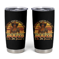 Black Cowgirl Rodeo Tumbler Cup Where Them Fans At Boots On Da Ground