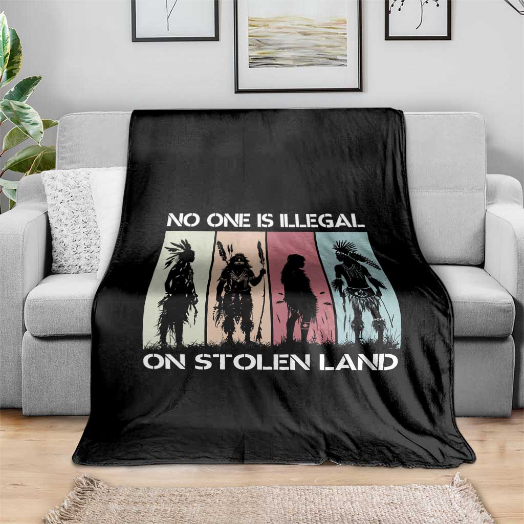 No One is Illegal on Stolen Land Throw Blanket Native American Indigenous - Wonder Print Shop