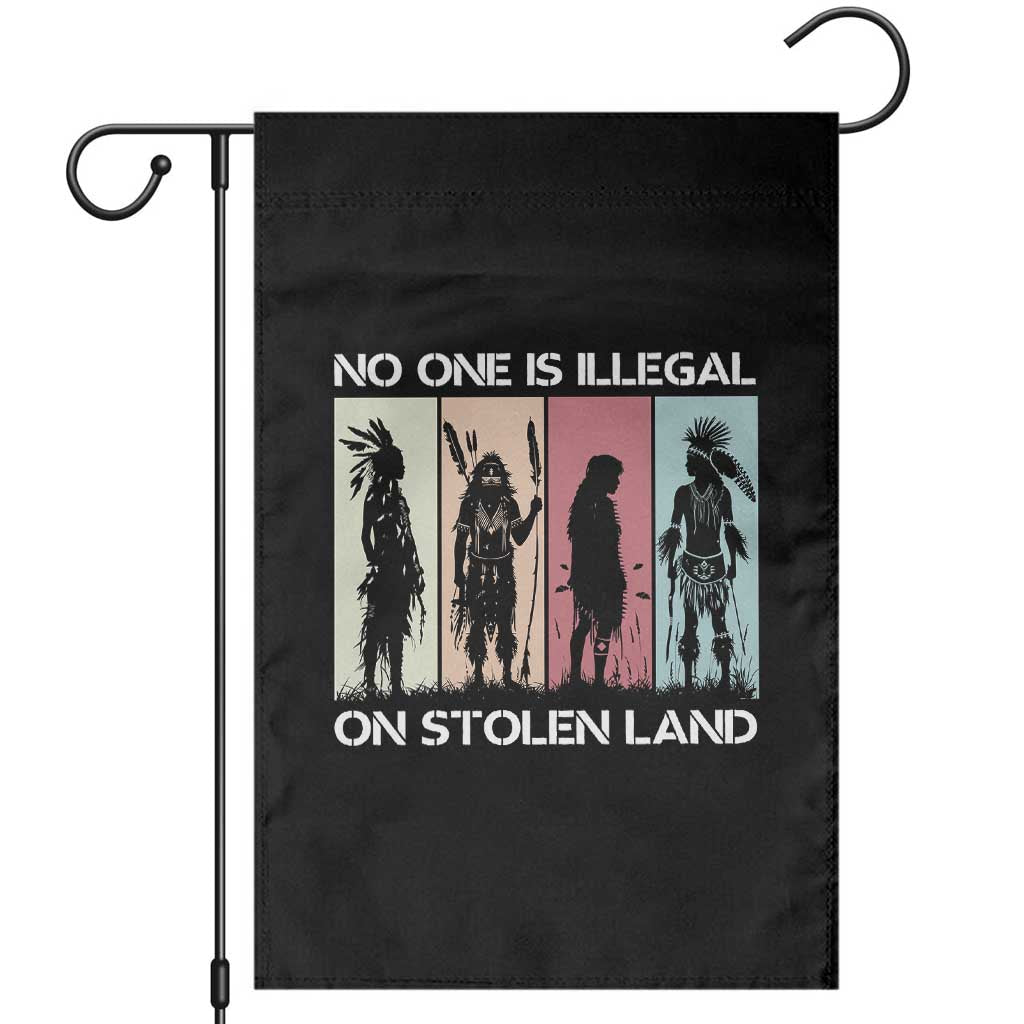 No One is Illegal on Stolen Land Garden Flag Native American Indigenous - Wonder Print Shop