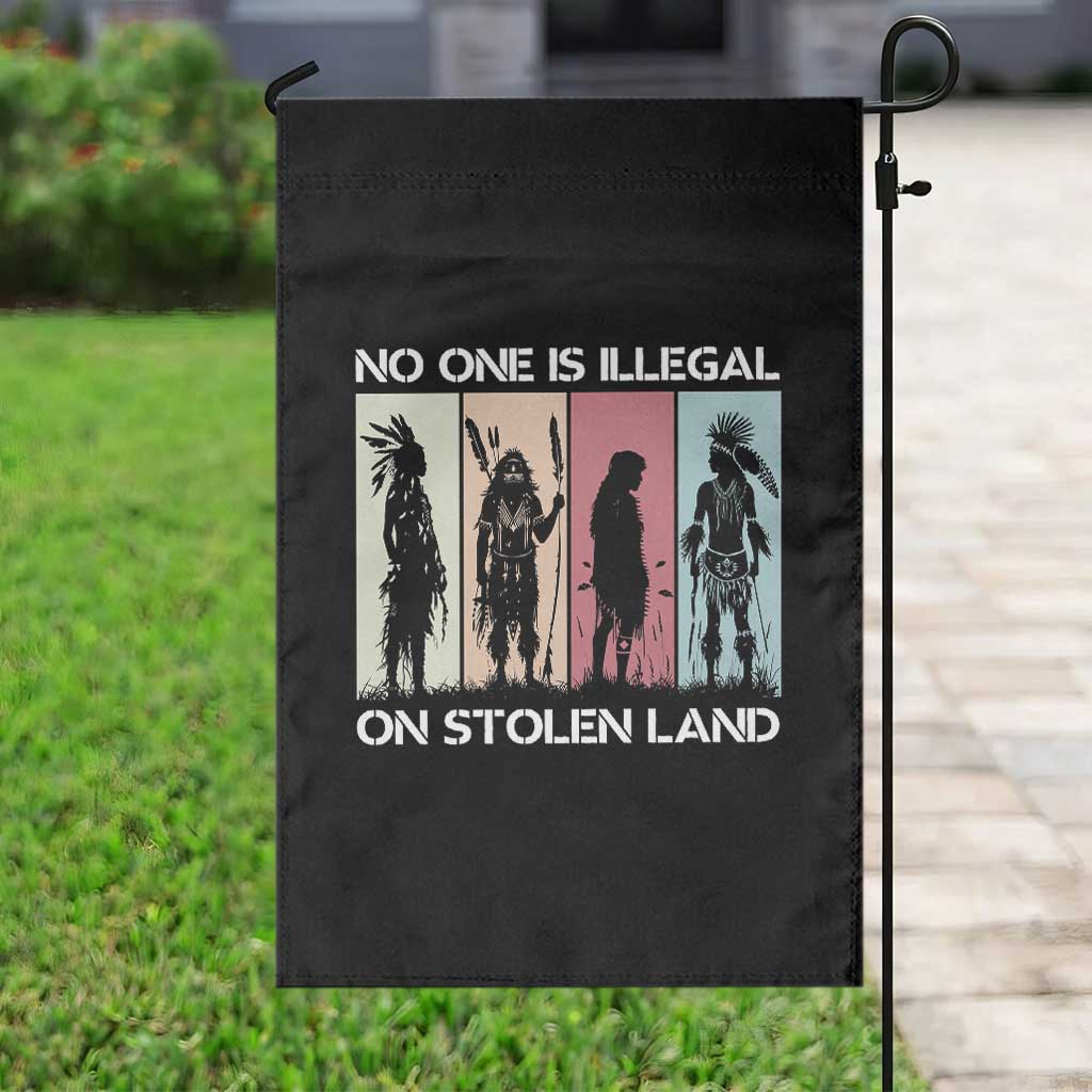 No One is Illegal on Stolen Land Garden Flag Native American Indigenous - Wonder Print Shop