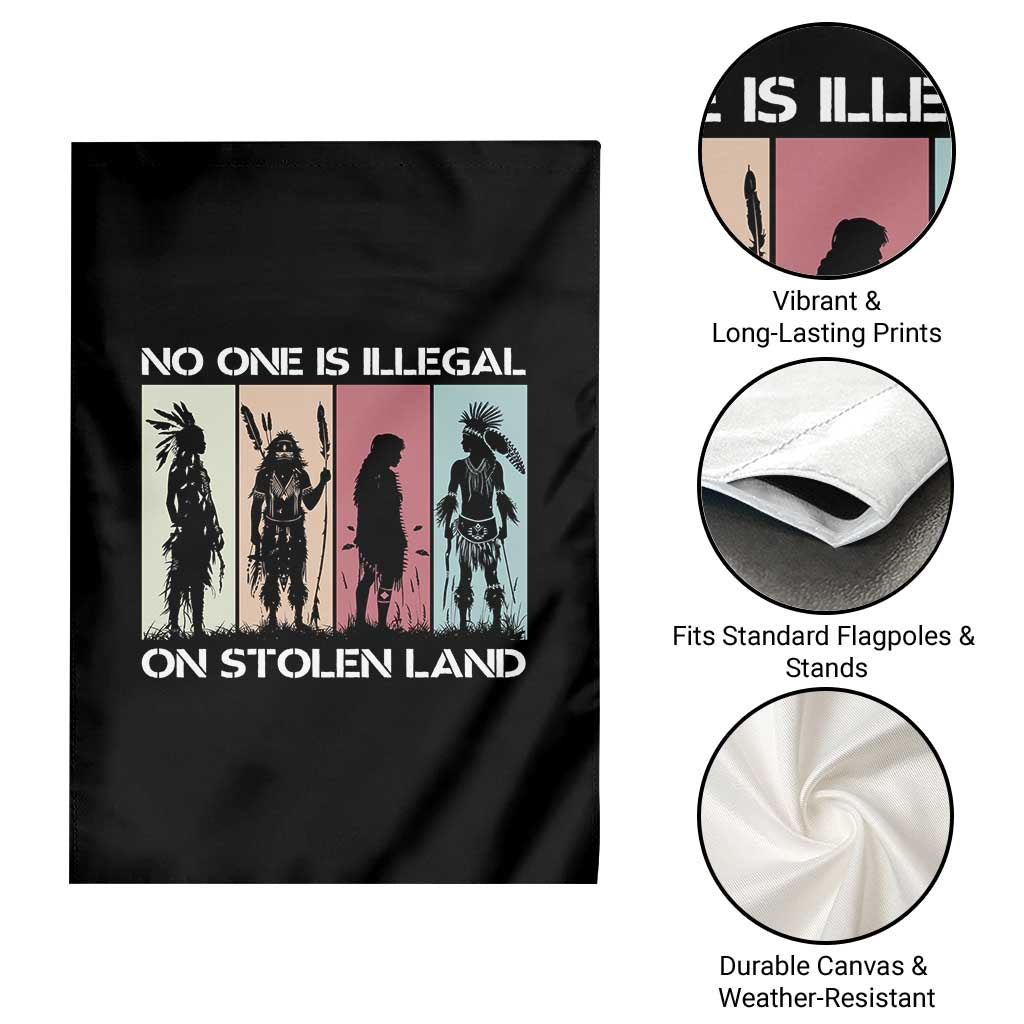 No One is Illegal on Stolen Land Garden Flag Native American Indigenous - Wonder Print Shop
