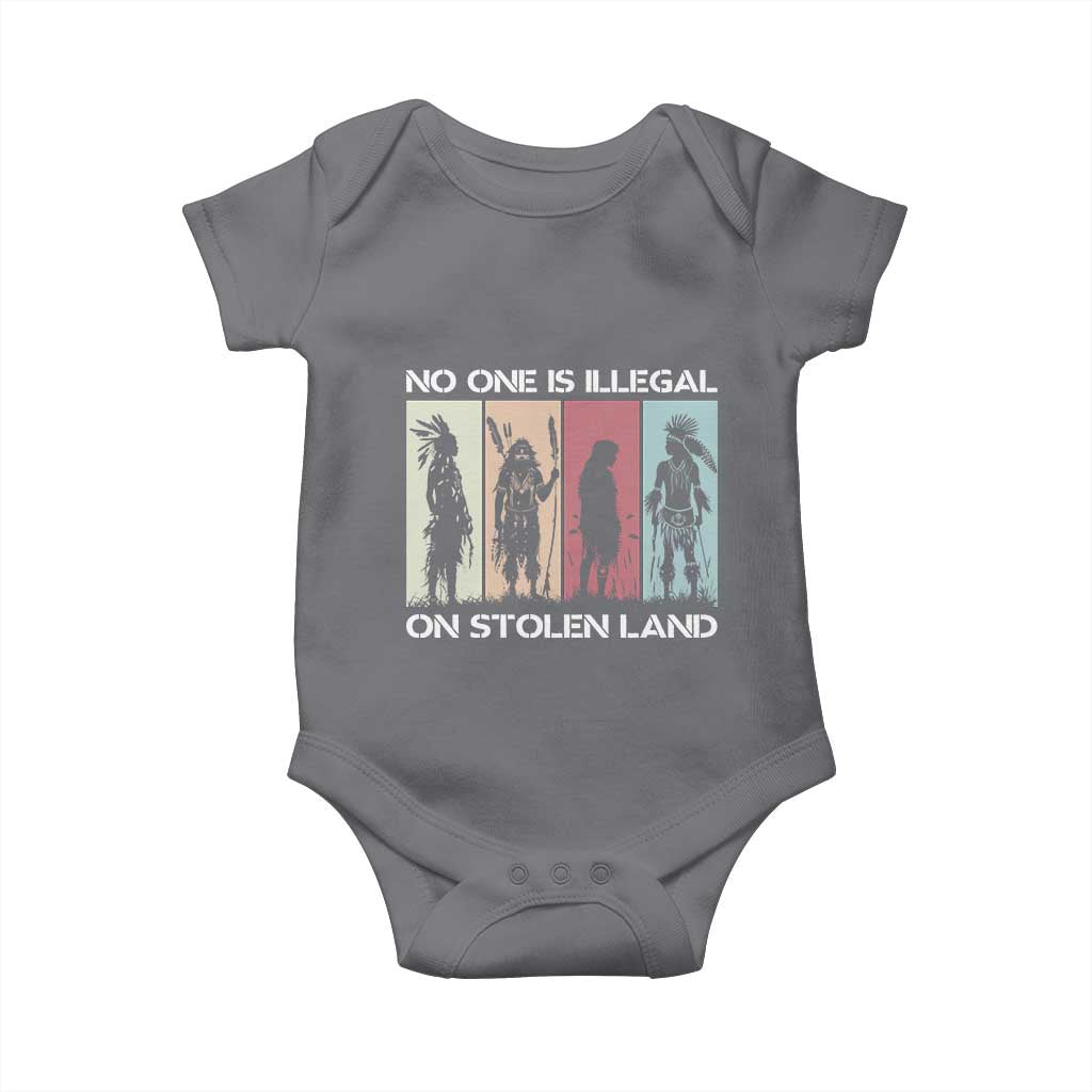 No One is Illegal on Stolen Land Baby Onesie Native American Indigenous - Wonder Print Shop