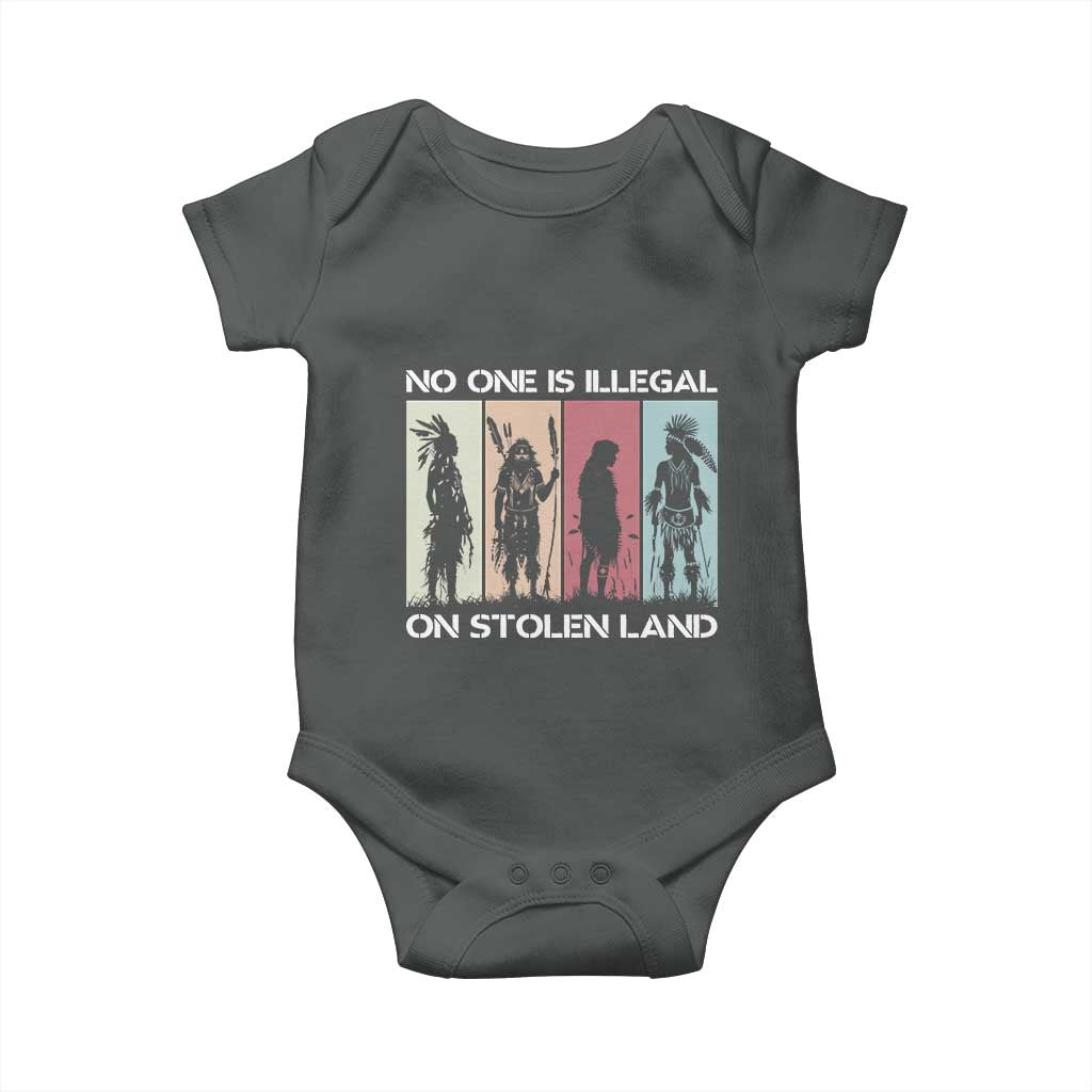 No One is Illegal on Stolen Land Baby Onesie Native American Indigenous - Wonder Print Shop