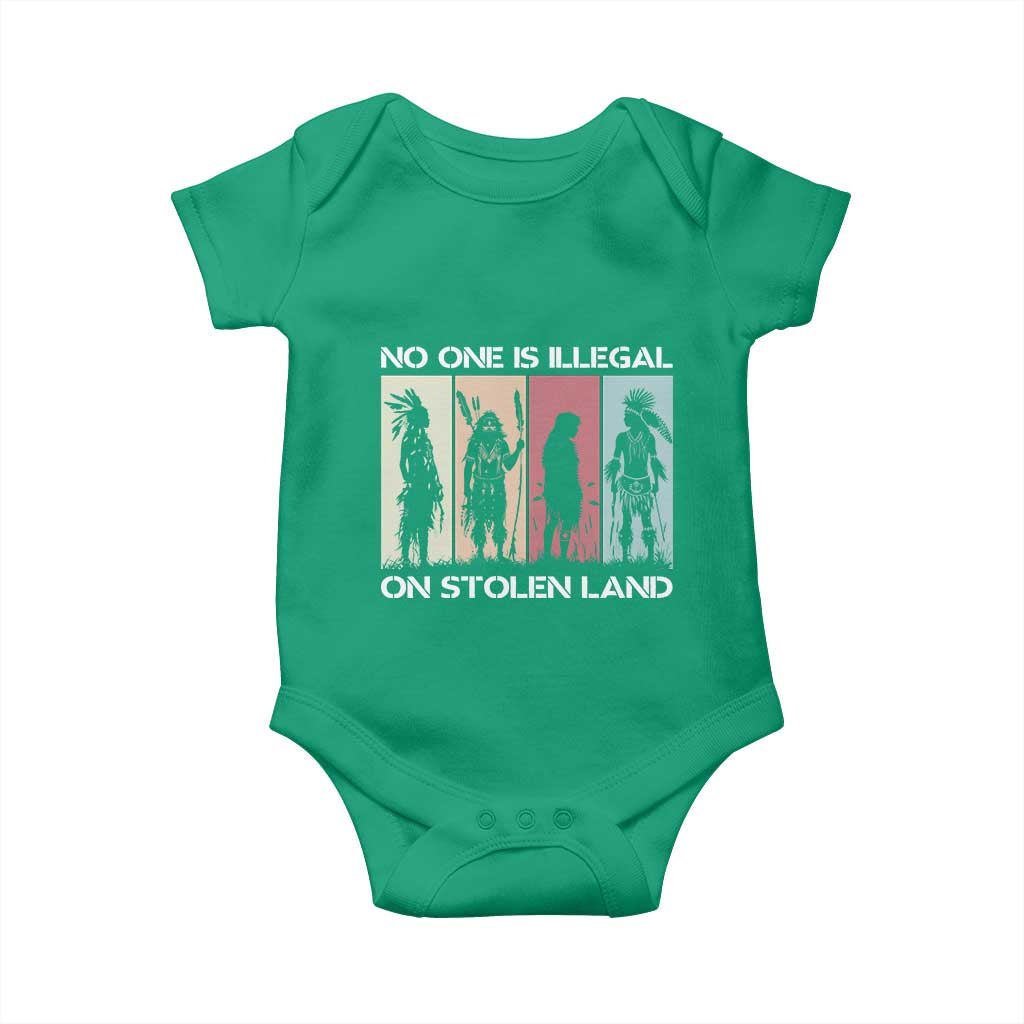 No One is Illegal on Stolen Land Baby Onesie Native American Indigenous - Wonder Print Shop