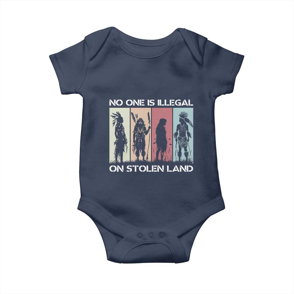 No One is Illegal on Stolen Land Baby Onesie Native American Indigenous - Wonder Print Shop
