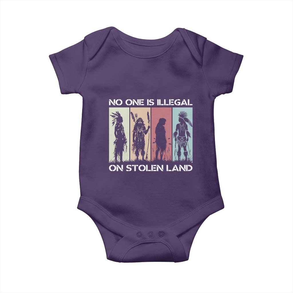 No One is Illegal on Stolen Land Baby Onesie Native American Indigenous - Wonder Print Shop