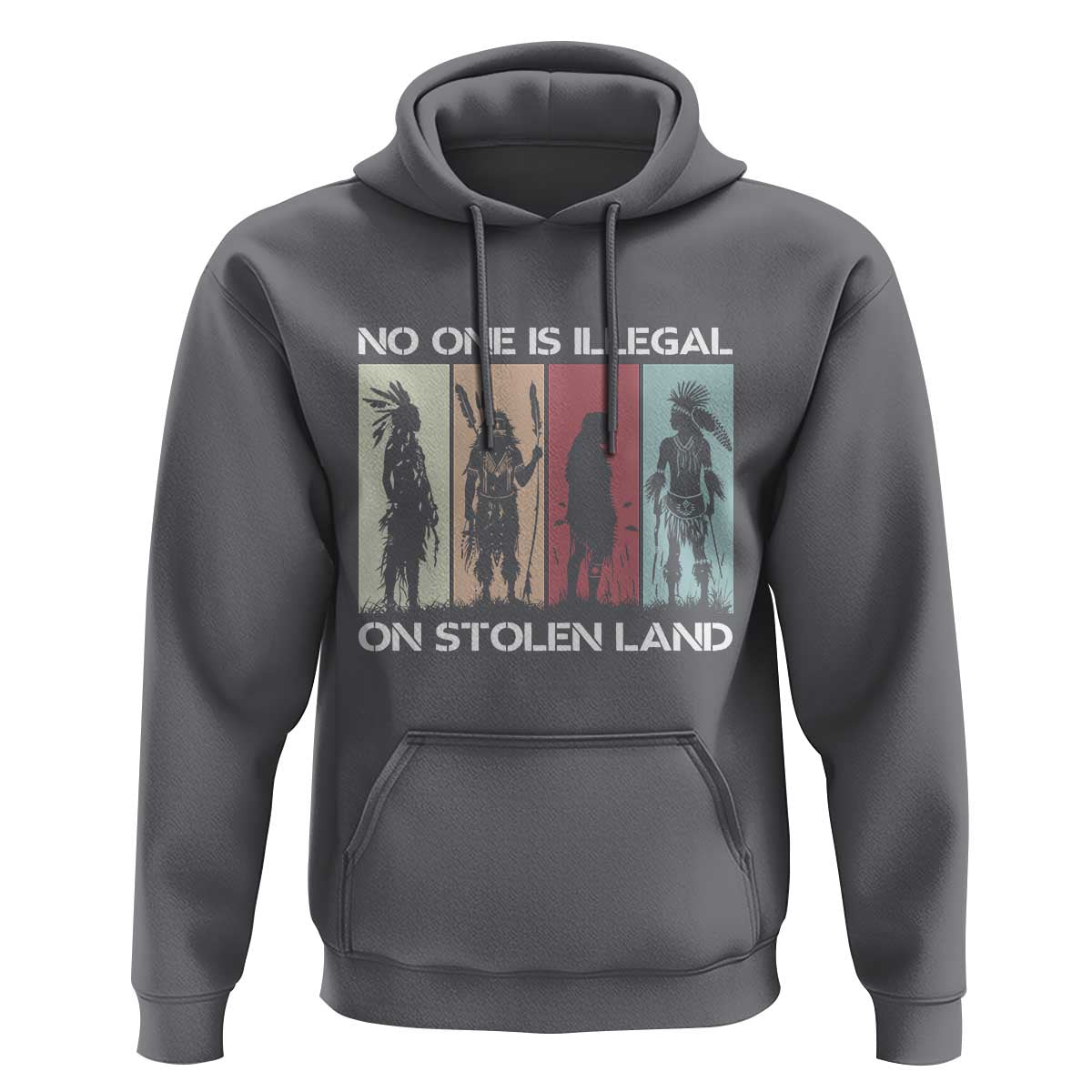 No One is Illegal on Stolen Land Hoodie Native American Indigenous - Wonder Print Shop