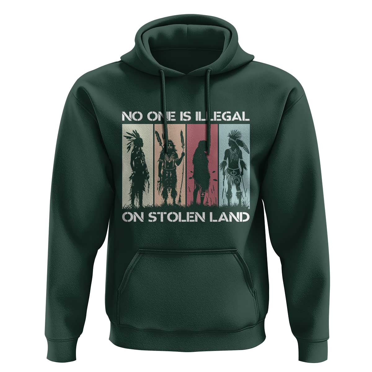 No One is Illegal on Stolen Land Hoodie Native American Indigenous - Wonder Print Shop