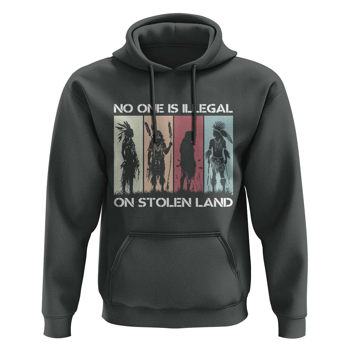 No One is Illegal on Stolen Land Hoodie Native American Indigenous - Wonder Print Shop