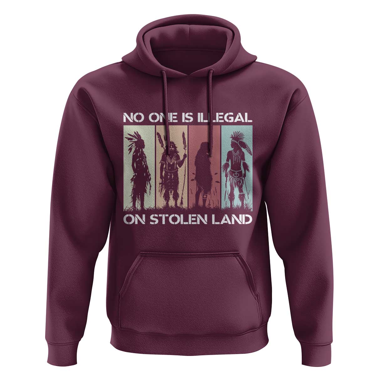 No One is Illegal on Stolen Land Hoodie Native American Indigenous - Wonder Print Shop