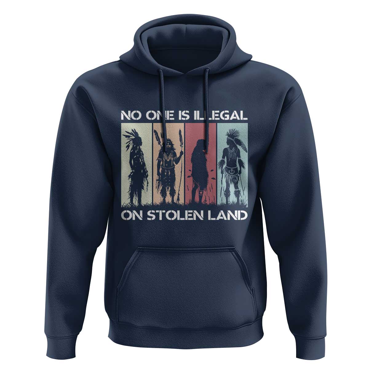 No One is Illegal on Stolen Land Hoodie Native American Indigenous - Wonder Print Shop