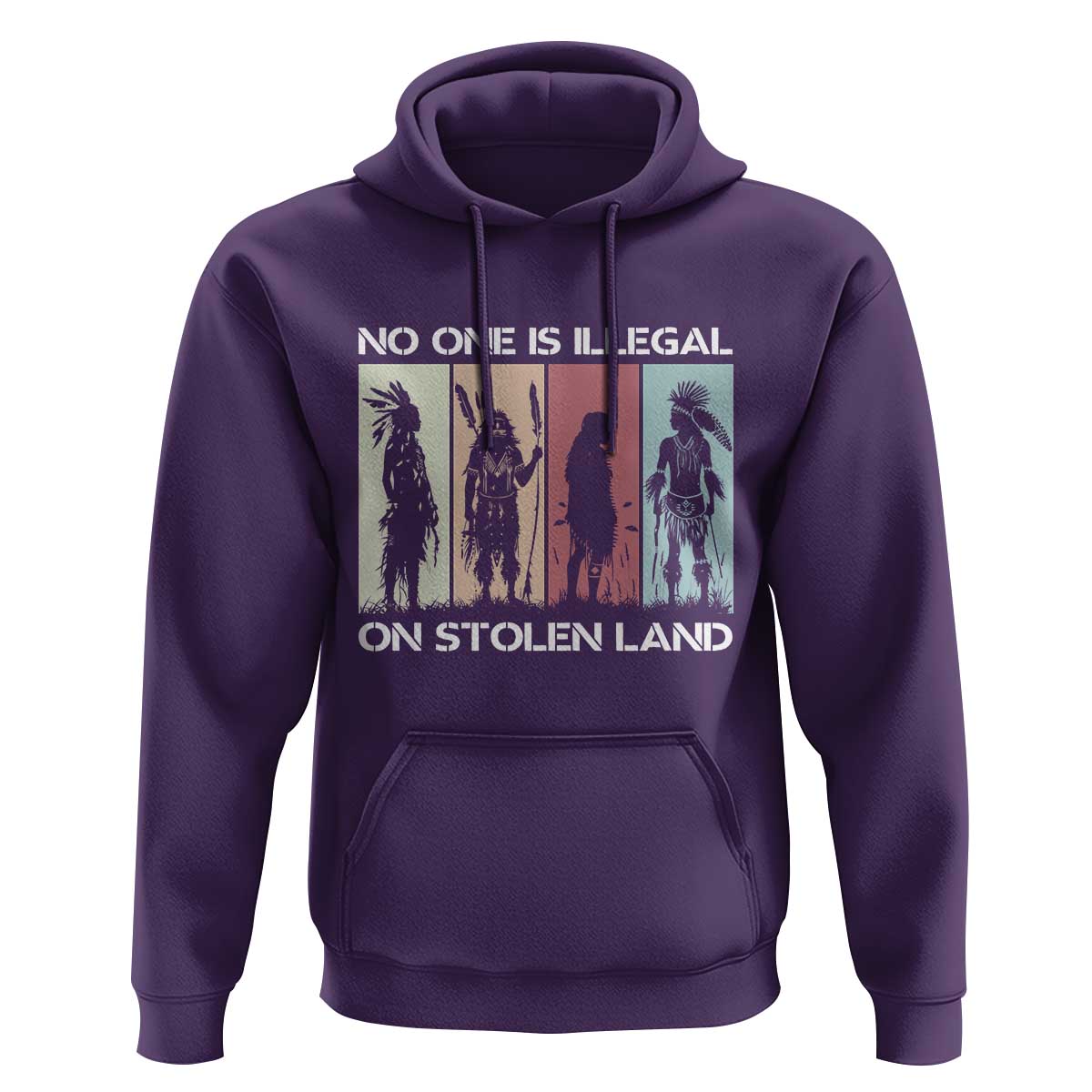 No One is Illegal on Stolen Land Hoodie Native American Indigenous - Wonder Print Shop
