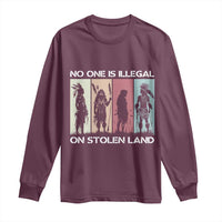 No One is Illegal on Stolen Land Long Sleeve Shirt Native American Indigenous - Wonder Print Shop