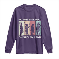 No One is Illegal on Stolen Land Long Sleeve Shirt Native American Indigenous - Wonder Print Shop