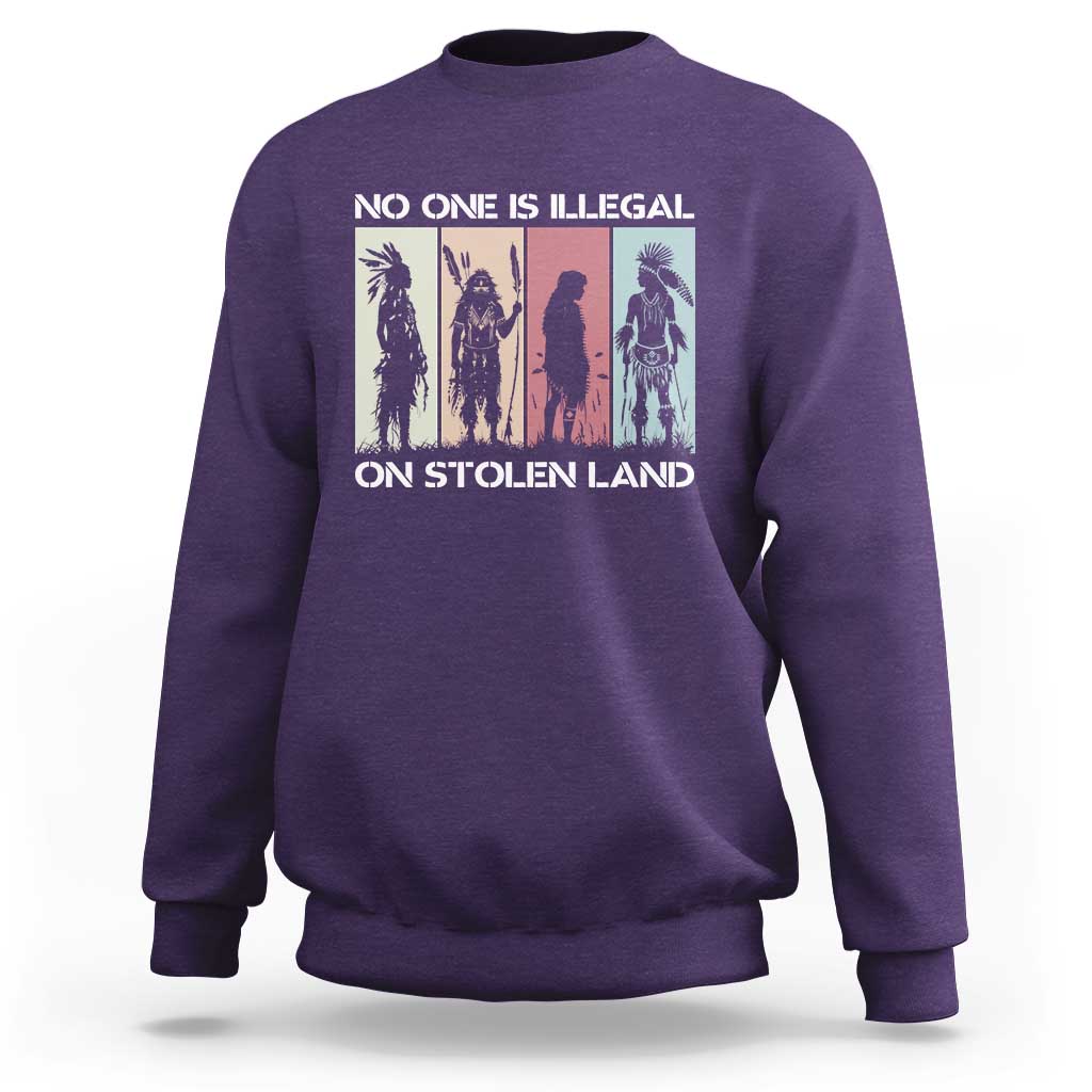 No One is Illegal on Stolen Land Sweatshirt Native American Indigenous - Wonder Print Shop