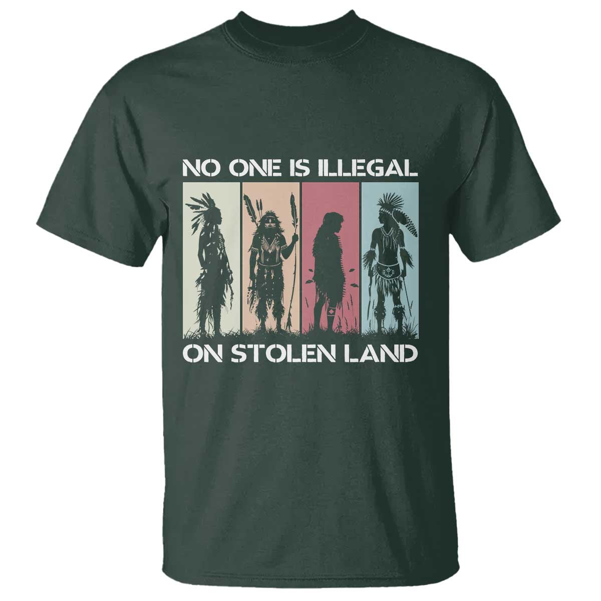 No One is Illegal on Stolen Land T Shirt Native American Indigenous - Wonder Print Shop