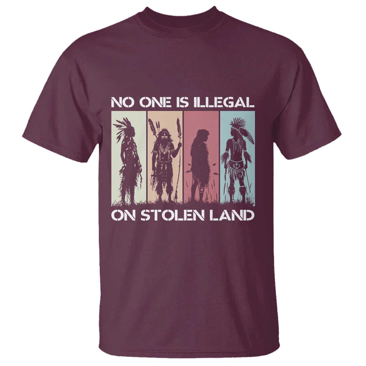 No One is Illegal on Stolen Land T Shirt Native American Indigenous - Wonder Print Shop
