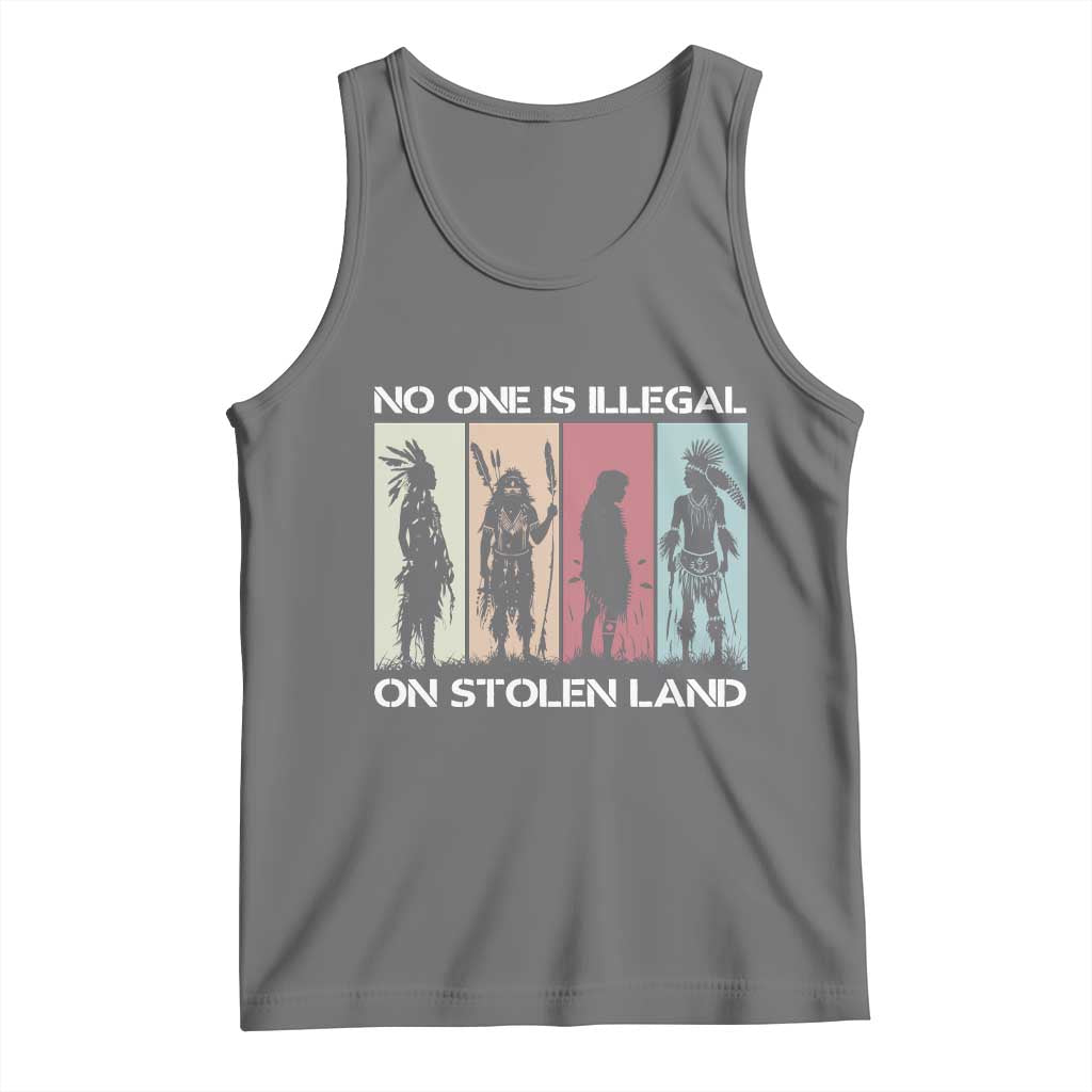 No One is Illegal on Stolen Land Tank Top Native American Indigenous - Wonder Print Shop