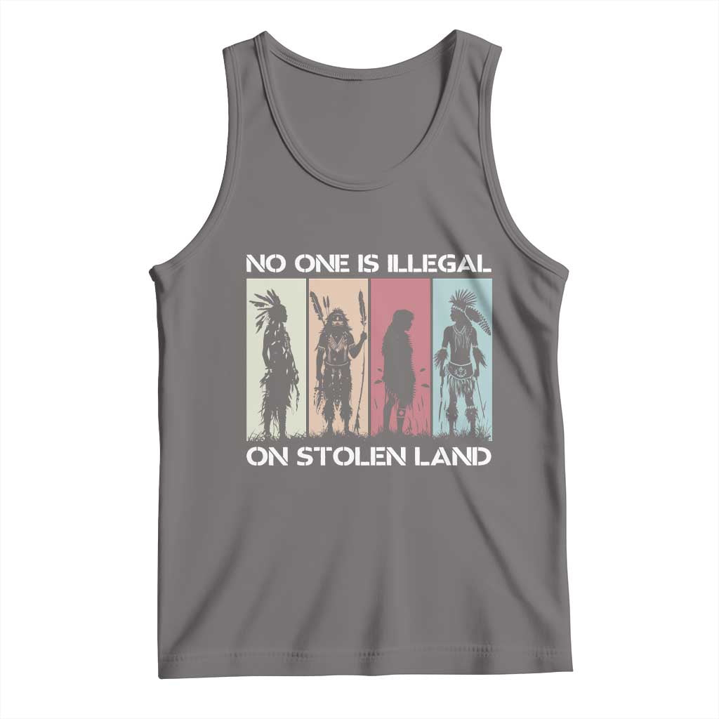 No One is Illegal on Stolen Land Tank Top Native American Indigenous - Wonder Print Shop