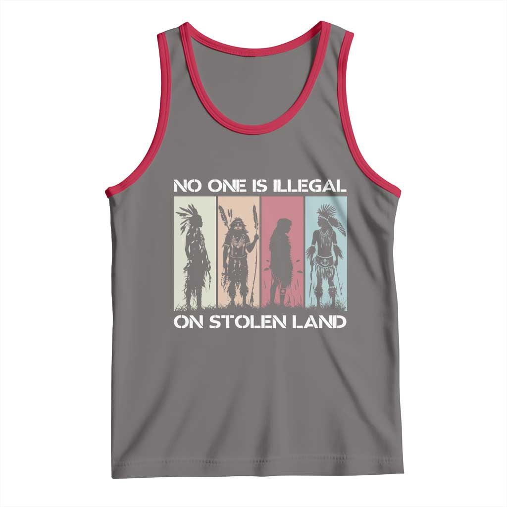 No One is Illegal on Stolen Land Tank Top Native American Indigenous - Wonder Print Shop