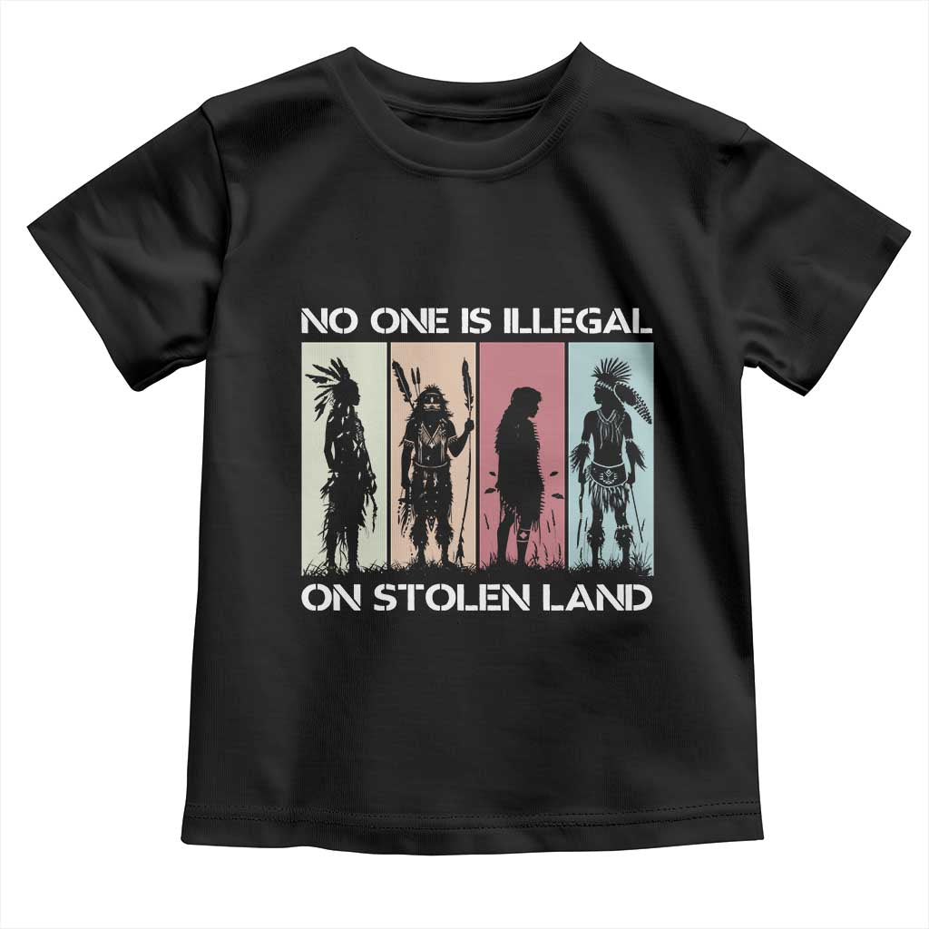 No One is Illegal on Stolen Land Toddler T Shirt Native American Indigenous - Wonder Print Shop