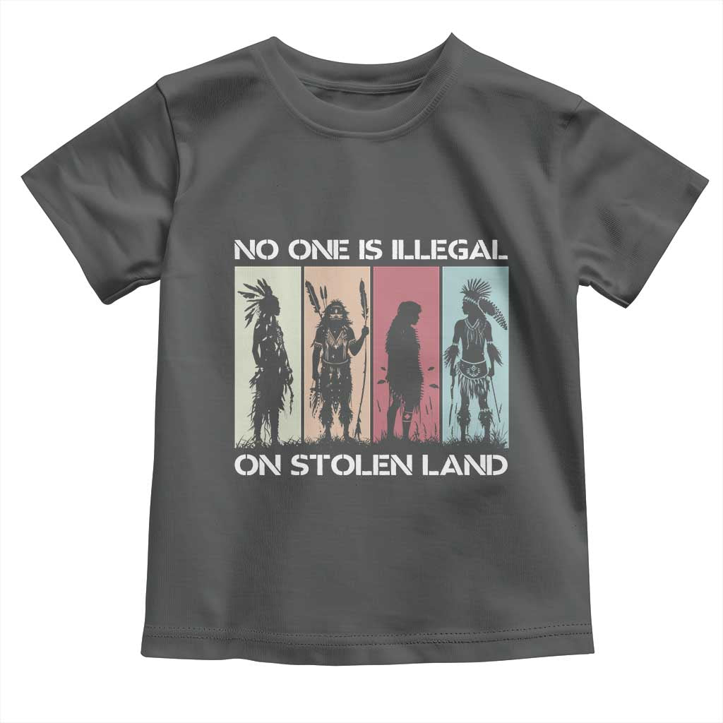 No One is Illegal on Stolen Land Toddler T Shirt Native American Indigenous - Wonder Print Shop