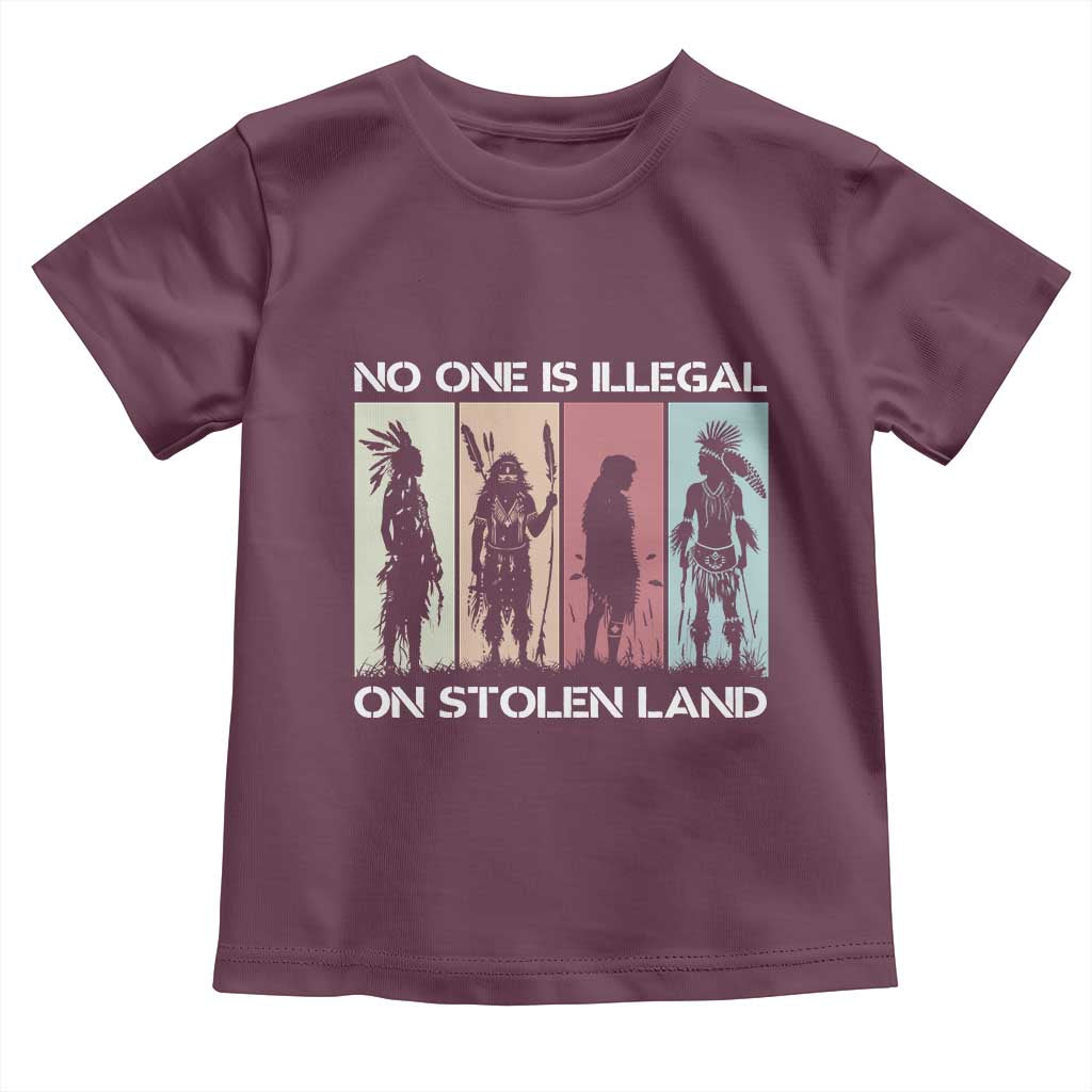 No One is Illegal on Stolen Land Toddler T Shirt Native American Indigenous - Wonder Print Shop