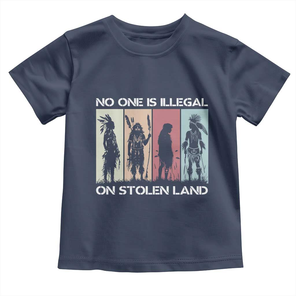 No One is Illegal on Stolen Land Toddler T Shirt Native American Indigenous - Wonder Print Shop