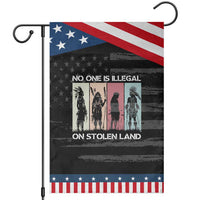 No One is Illegal on Stolen Land Garden Flag Native American Indigenous