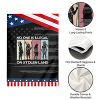 No One is Illegal on Stolen Land Garden Flag Native American Indigenous