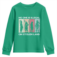 No One is Illegal on Stolen Land Youth Sweatshirt Native American Indigenous - Wonder Print Shop