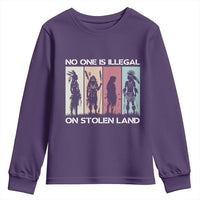 No One is Illegal on Stolen Land Youth Sweatshirt Native American Indigenous - Wonder Print Shop