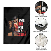 Native American Stop MMIW Garden Flag I Wear Red For My Sister - Wonder Print Shop