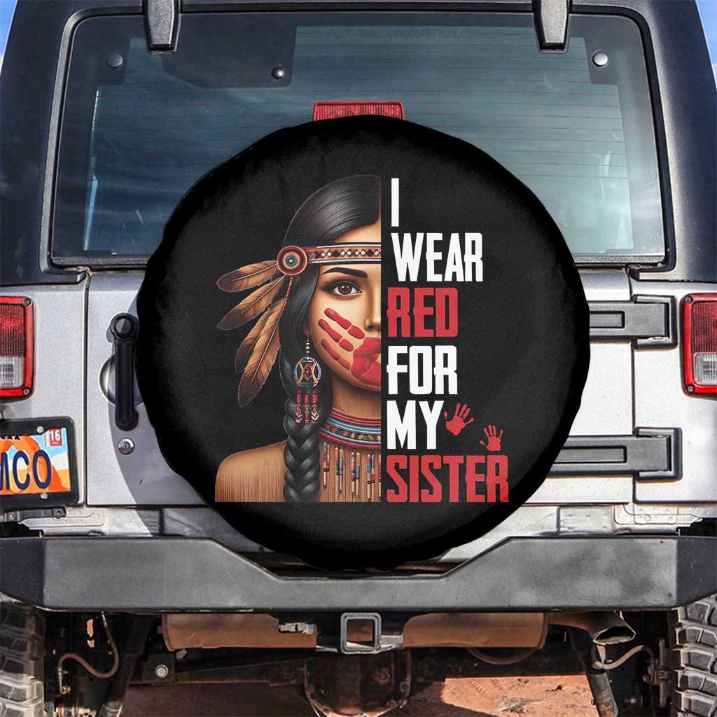 Native American Stop MMIW Spare Tire Cover I Wear Red For My Sister - Wonder Print Shop