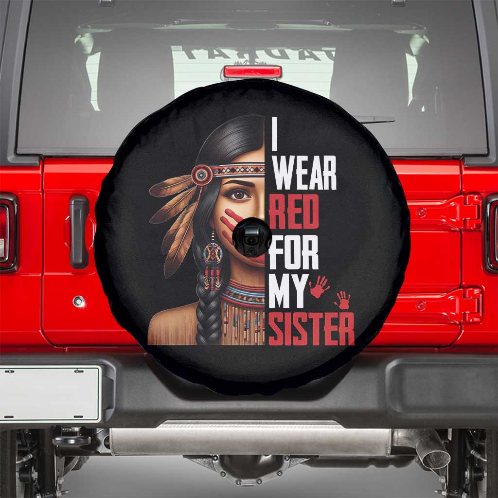 Native American Stop MMIW Spare Tire Cover I Wear Red For My Sister - Wonder Print Shop