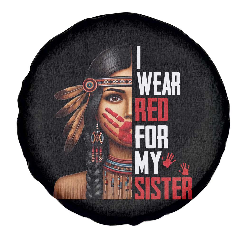 Native American Stop MMIW Spare Tire Cover I Wear Red For My Sister - Wonder Print Shop