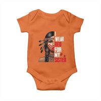 Native American Stop MMIW Baby Onesie I Wear Red For My Sister - Wonder Print Shop