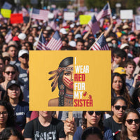 Native American Stop MMIW Protest Sign I Wear Red For My Sister - Wonder Print Shop