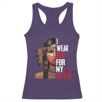 Native American Stop MMIW Racerback Tank Top I Wear Red For My Sister - Wonder Print Shop