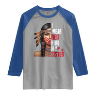 Native American Stop MMIW Raglan Shirt I Wear Red For My Sister - Wonder Print Shop