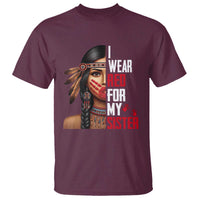 Native American Stop MMIW T Shirt I Wear Red For My Sister - Wonder Print Shop