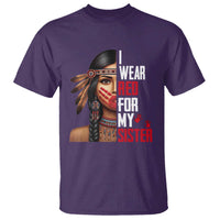 Native American Stop MMIW T Shirt I Wear Red For My Sister - Wonder Print Shop