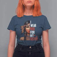 Native American Stop MMIW T Shirt For Women I Wear Red For My Sister - Wonder Print Shop