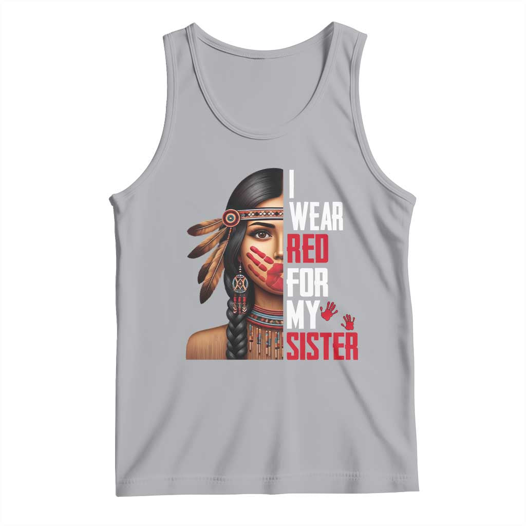 Native American Stop MMIW Tank Top I Wear Red For My Sister - Wonder Print Shop