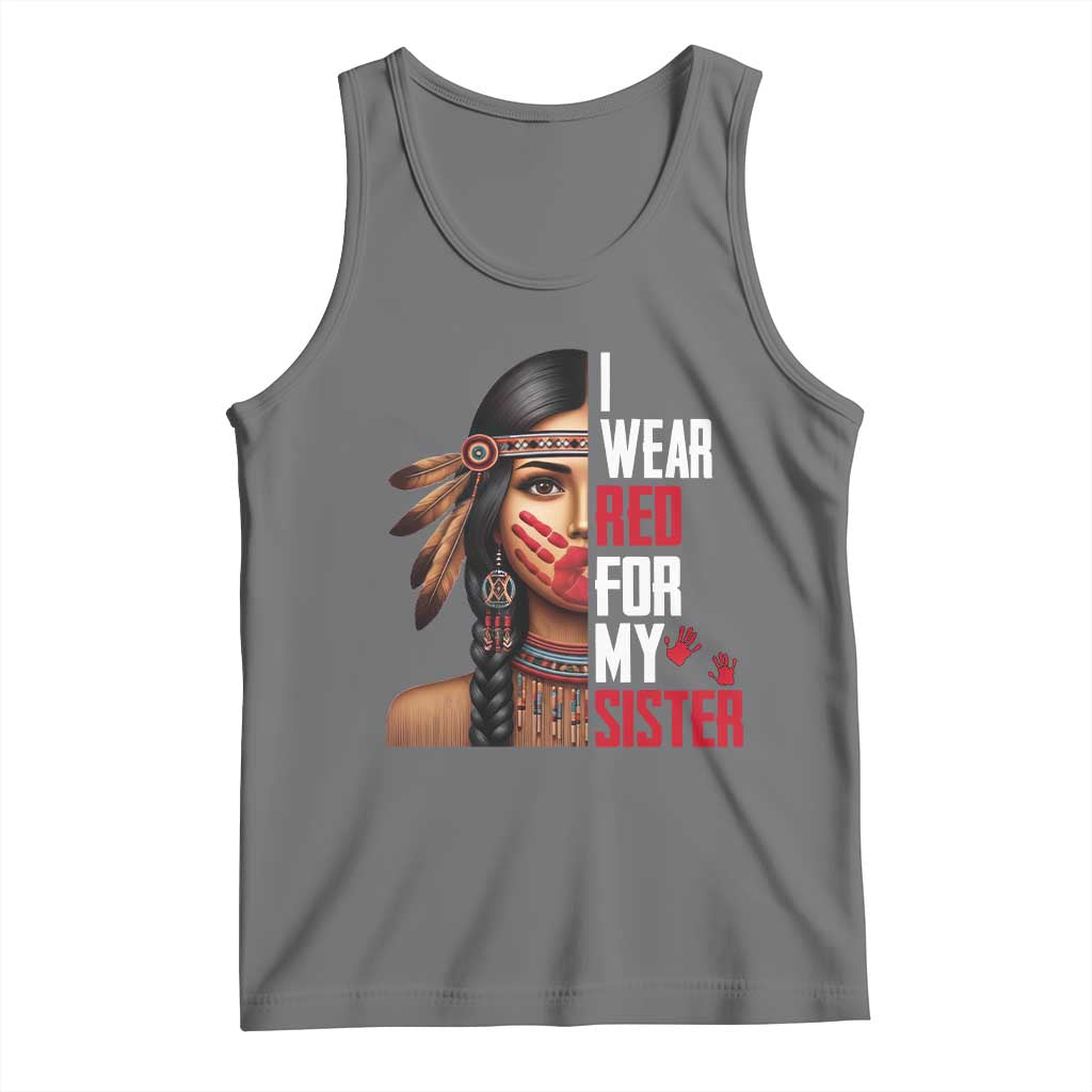 Native American Stop MMIW Tank Top I Wear Red For My Sister - Wonder Print Shop