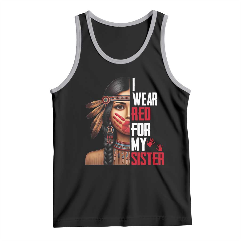 Native American Stop MMIW Tank Top I Wear Red For My Sister - Wonder Print Shop