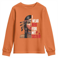 Native American Stop MMIW Youth Sweatshirt I Wear Red For My Sister - Wonder Print Shop