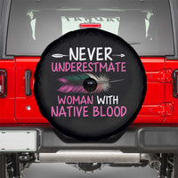 Native American Women Spare Tire Cover Never Underestimate A Woman With Native Blood - Wonder Print Shop