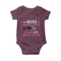 Native American Women Baby Onesie Never Underestimate A Woman With Native Blood - Wonder Print Shop